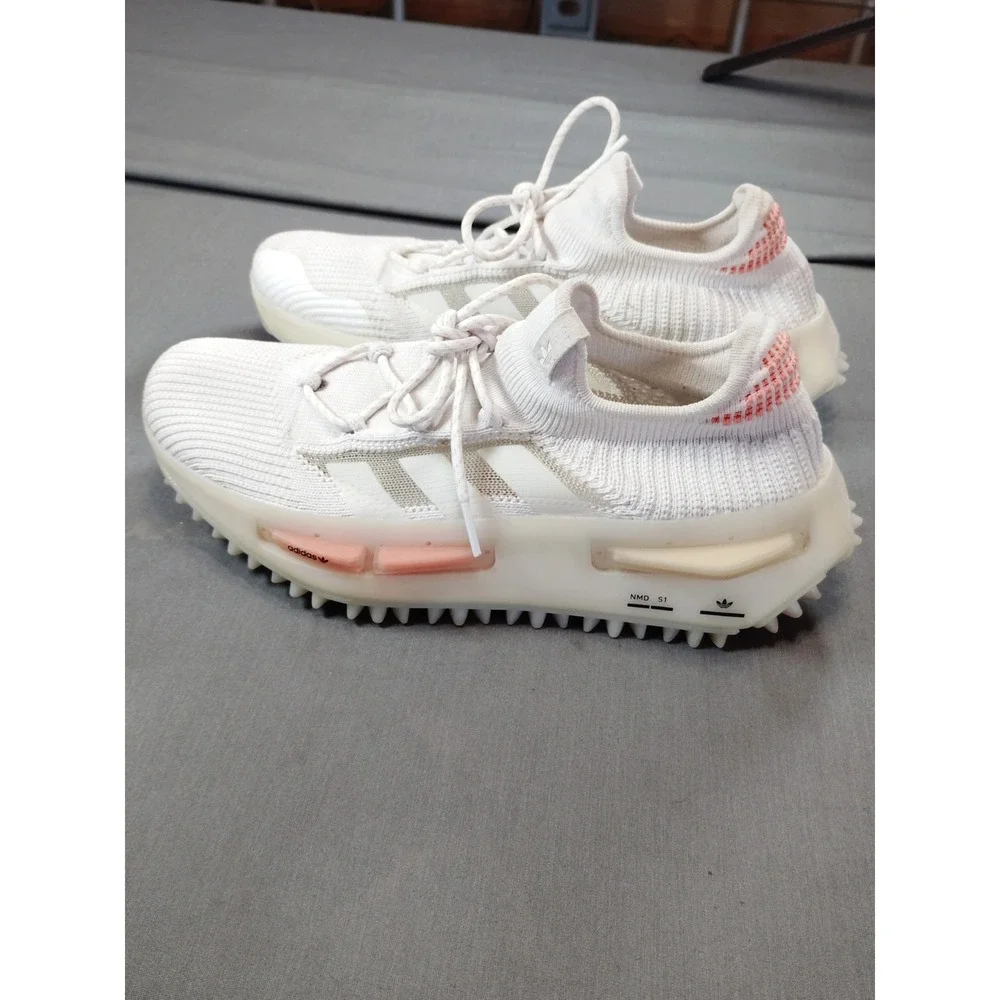 Adidas NMD S1 Primeknit White Dash Grey Solar Orange‎ Men'9 Lifestyle Sneakers